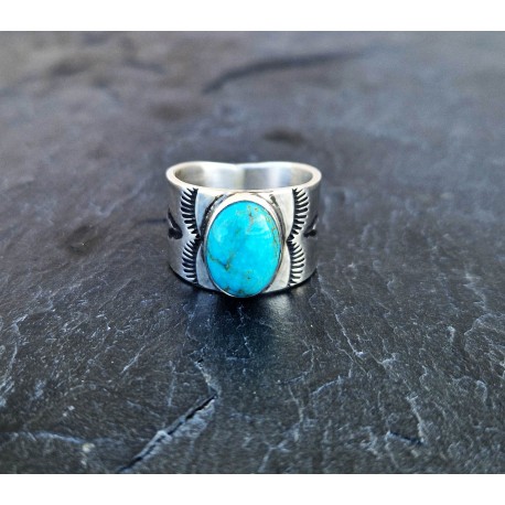 Bague Turquoise Argent 925 "Sun Rays"