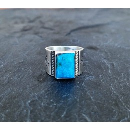 Bague Turquoise Argent 925 "Lasso"