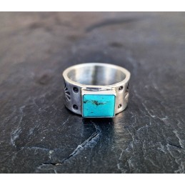 Bague Turquoise Argent 925 "Hogan"